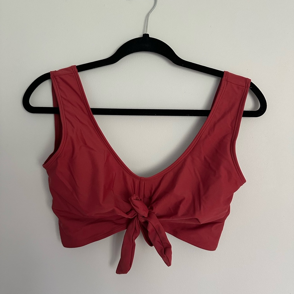SHEIN Red Tie-Front bikini top